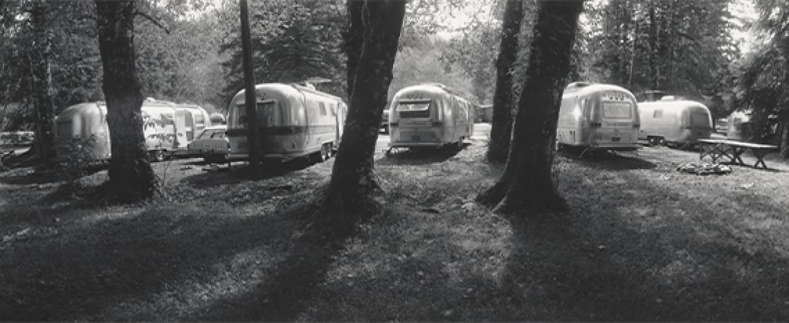 Laura Volkerding, Airstream Trailers, Lake Quinault, Washington, 1978, Laura Volkerding Archive, 96.96.82